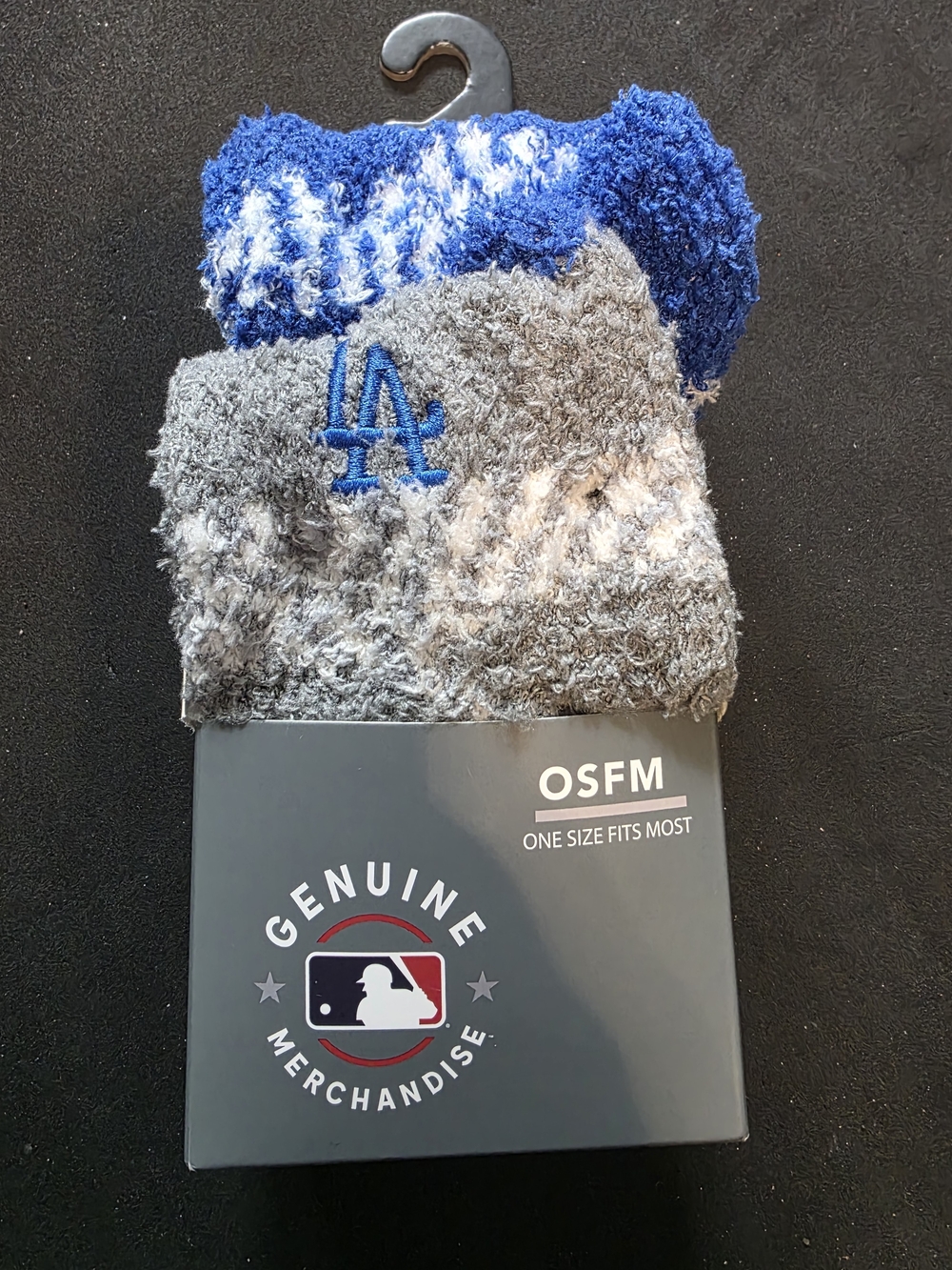 Genuine Merchandise Los Angeles Dodgers Fuzzy Crew Socks - Blue & Gray